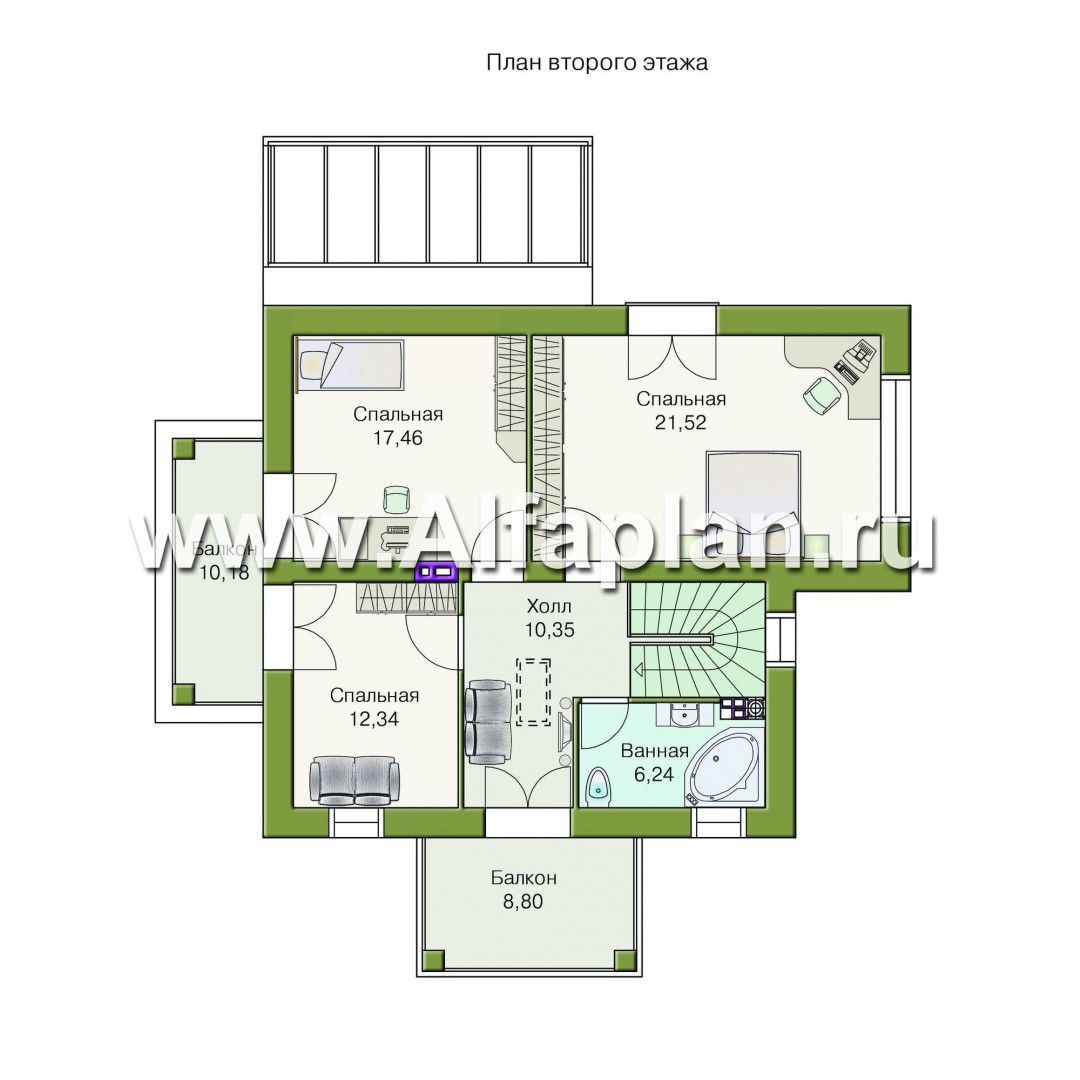 Проекты домов Альфаплан - «Аристократ» -  современный особняк в стиле модерн - изображение плана проекта №2