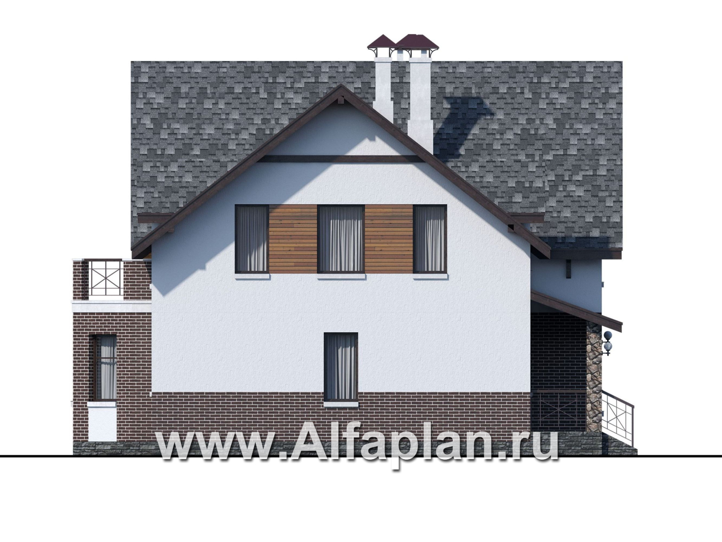 Проекты домов Альфаплан - «Стелла»- стильный дом для маленького участка - изображение фасада №3