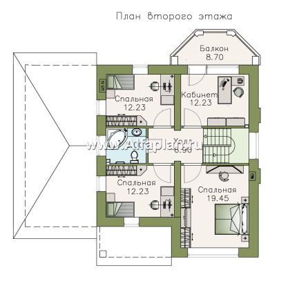 «Стелла» - проект дома с мансардой, в современном стиле, с гаражом - превью план дома