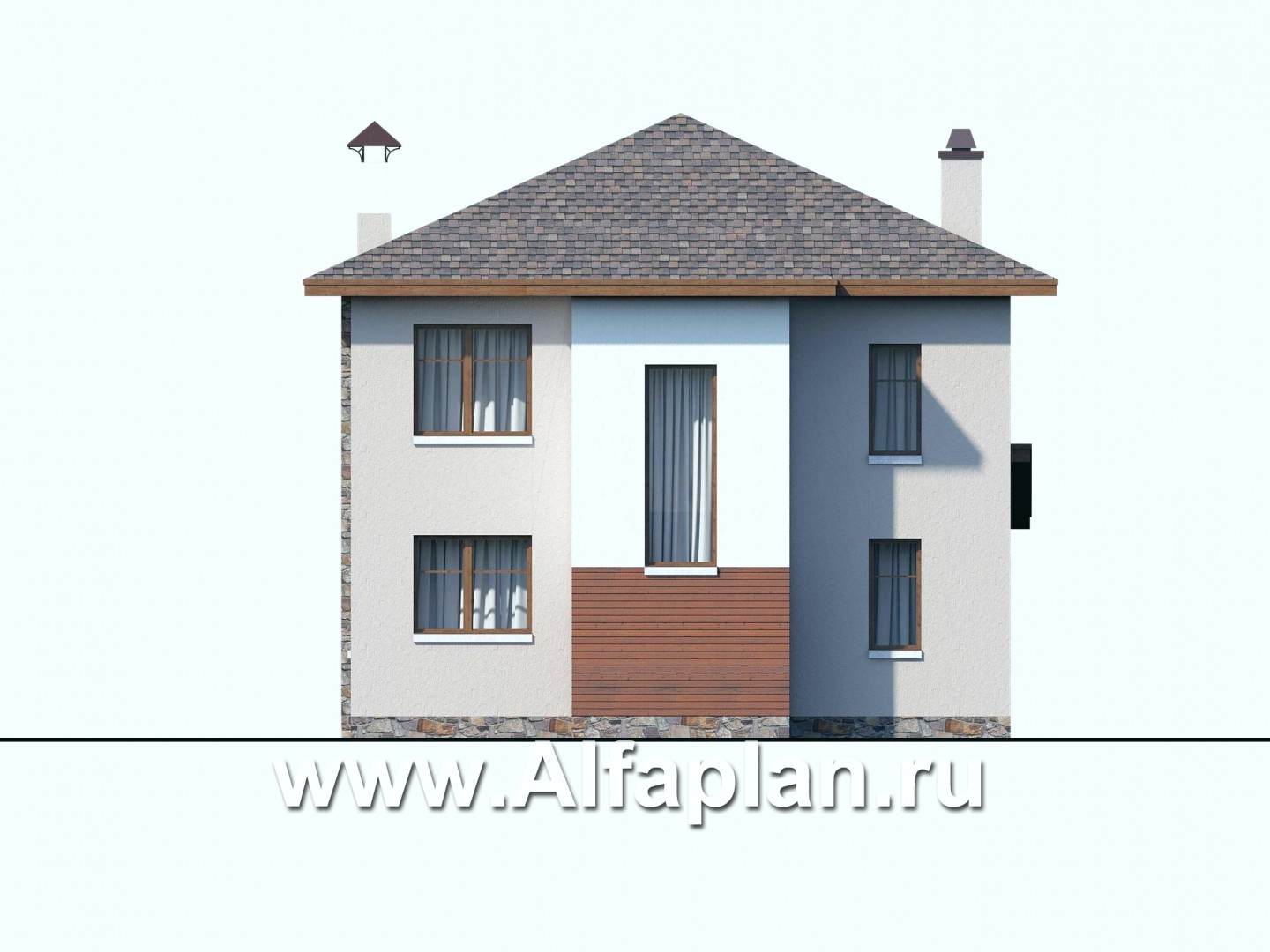 Проекты домов Альфаплан - «Траектория» - современный, компактный дом - изображение фасада №4