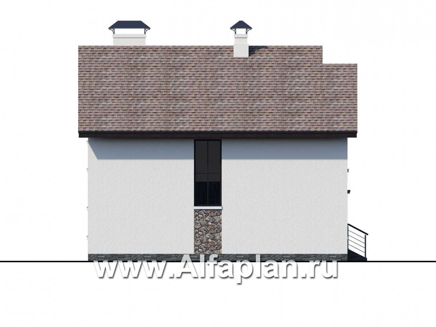 Проекты домов Альфаплан - Компактный дом с пятью спальными комнатами - изображение фасада №3