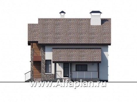 Проекты домов Альфаплан - Компактный дом с пятью спальными комнатами - превью фасада №2