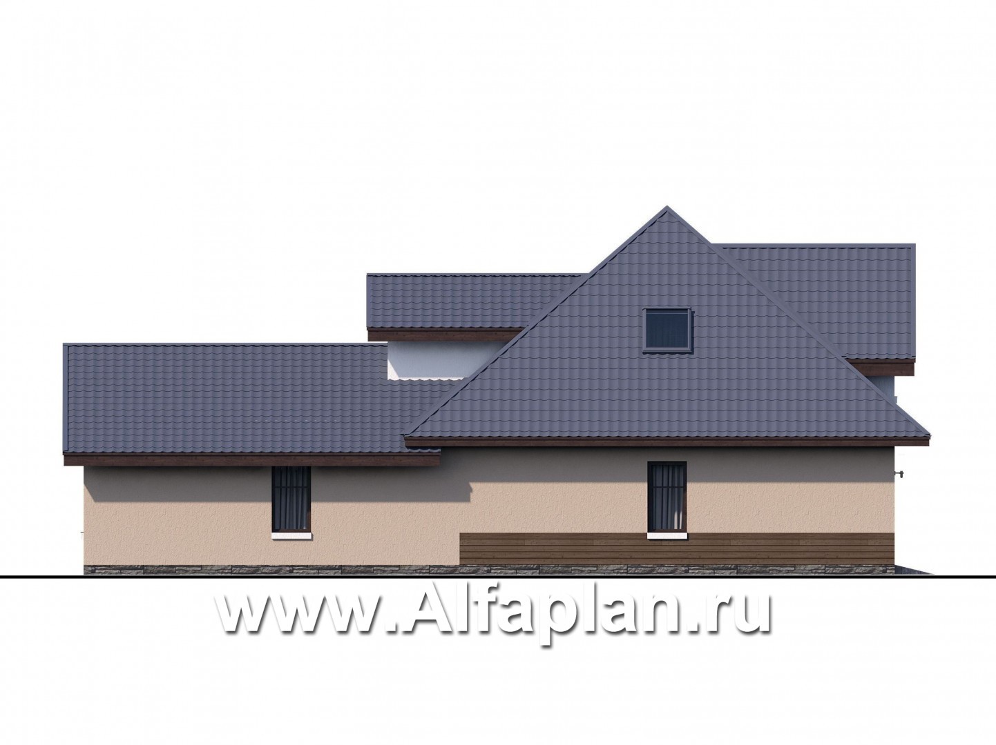 Проекты домов Альфаплан - Гараж со студией и хозблоком - изображение фасада №3
