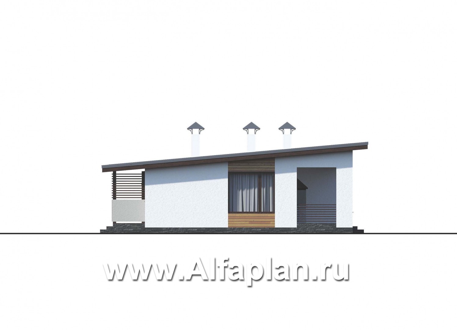 Проекты домов Альфаплан - «Зита» - загородный дом для отдыха - изображение фасада №2
