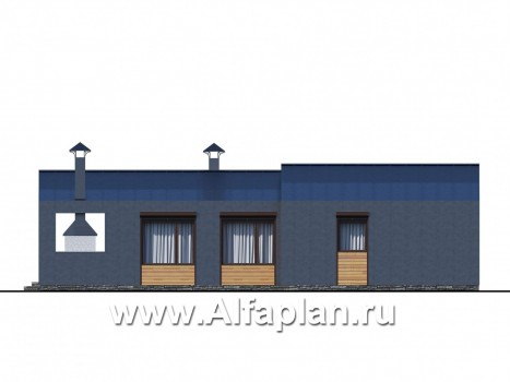 Проекты домов Альфаплан - «Лямбда» - просторный дом в современном стиле - превью фасада №2
