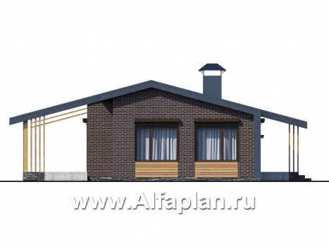 Проекты домов Альфаплан - «Омикрон» - современный каркасный дом для загородной жизни - превью фасада №4