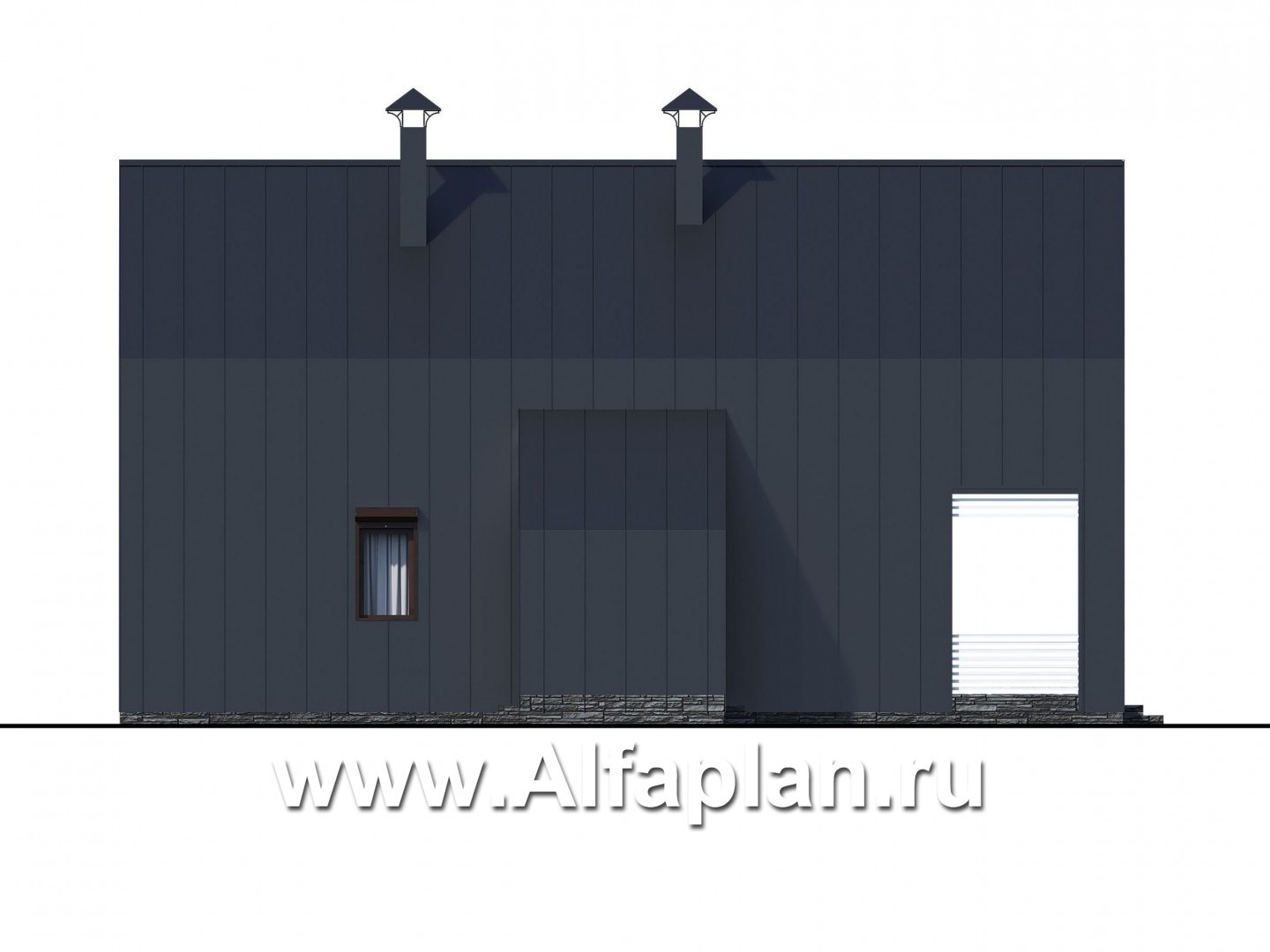 Проекты домов Альфаплан - «Тау» - эксклюзивный коттедж в современном дизайне - изображение фасада №3