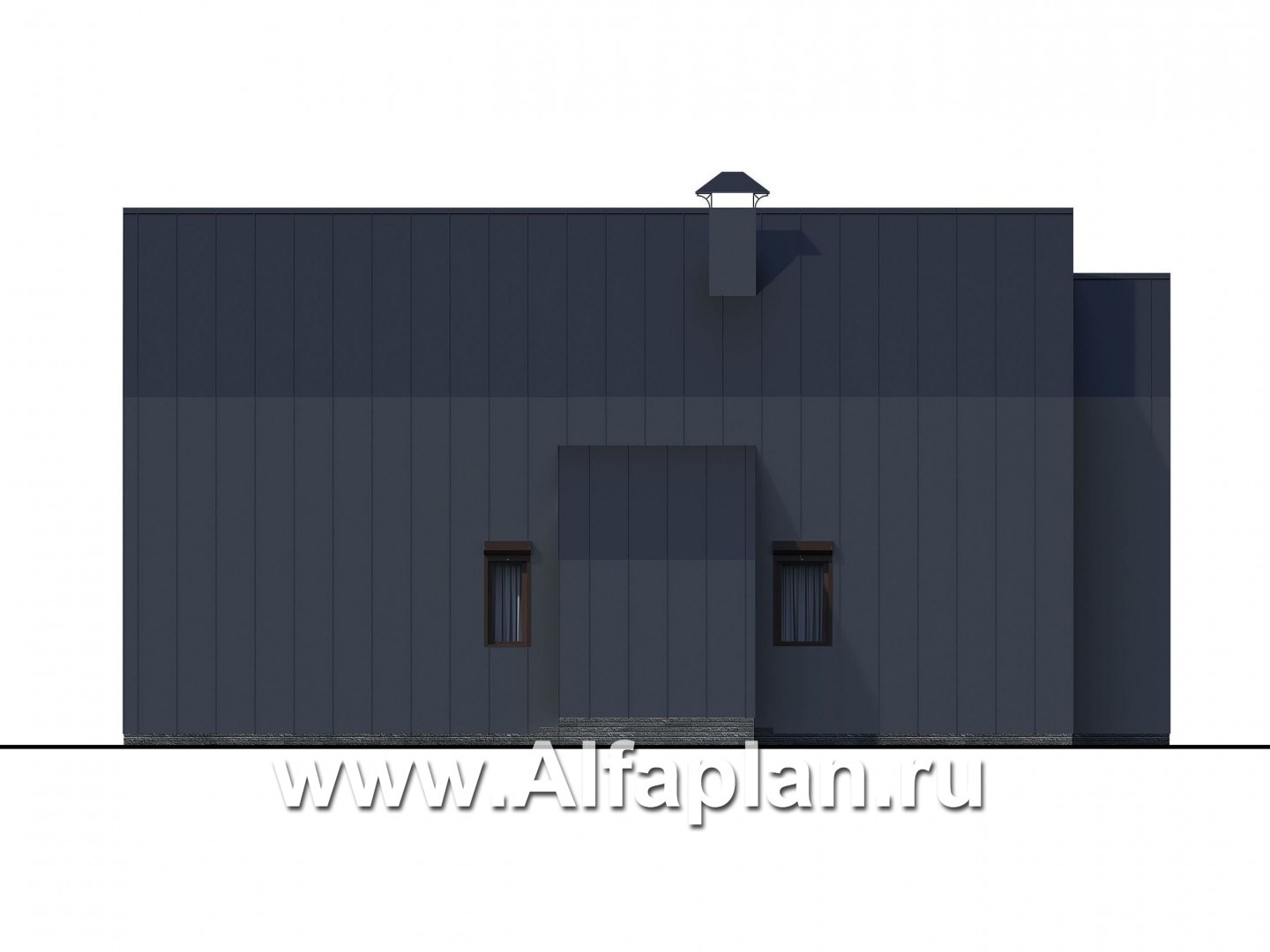 Проекты домов Альфаплан - «Омега» - двухэтажный каркасный дом с пятью спальнями - изображение фасада №3