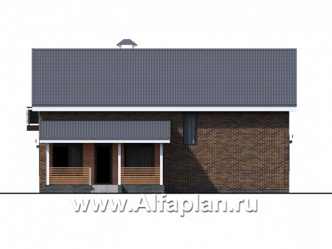 Проекты домов Альфаплан - «Омега» - рациональный коттедж с удобной планировкой - превью фасада №2