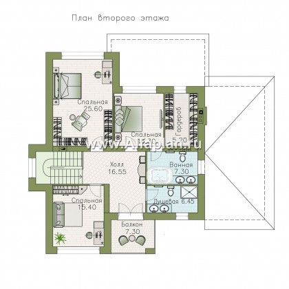 Проекты домов Альфаплан - «Формула успеха» - загородный дом с гаражом - превью плана проекта №2