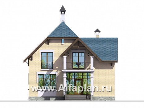 Проекты домов Альфаплан - «Дачный комфорт» - коттедж для отдыха и проживания - превью фасада №1