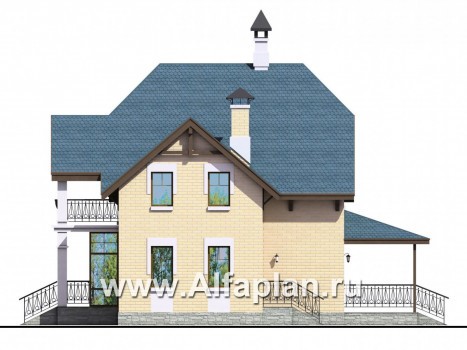 Проекты домов Альфаплан - «Дачный комфорт» - коттедж для отдыха и проживания - превью фасада №2