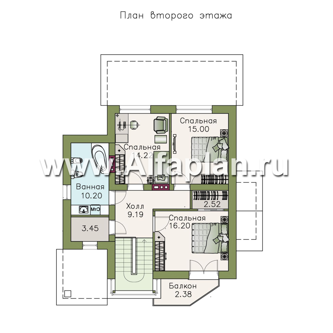 Проекты домов Альфаплан - «Тренд» - современный загородный дом - изображение плана проекта №2