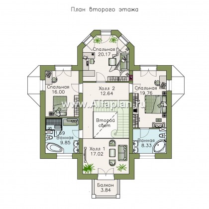 Проекты домов Альфаплан - «Головин»- особняк в стиле Петровских традиций - превью плана проекта №2