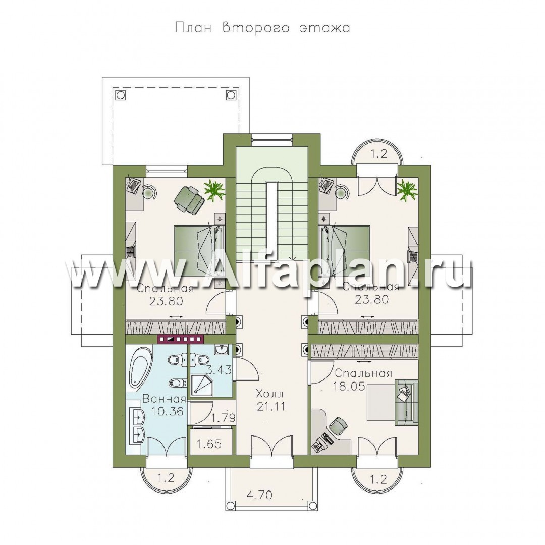 Проекты домов Альфаплан - «Апраксин» -  дом с аристократическим характером - изображение плана проекта №2