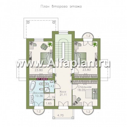 Проекты домов Альфаплан - «Апраксин» -  дом с аристократическим характером - превью плана проекта №2