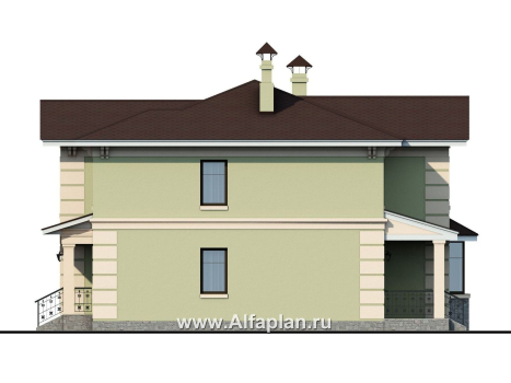 Проекты домов Альфаплан - «Репутация» - дом с аристократическими фасадами - превью фасада №2