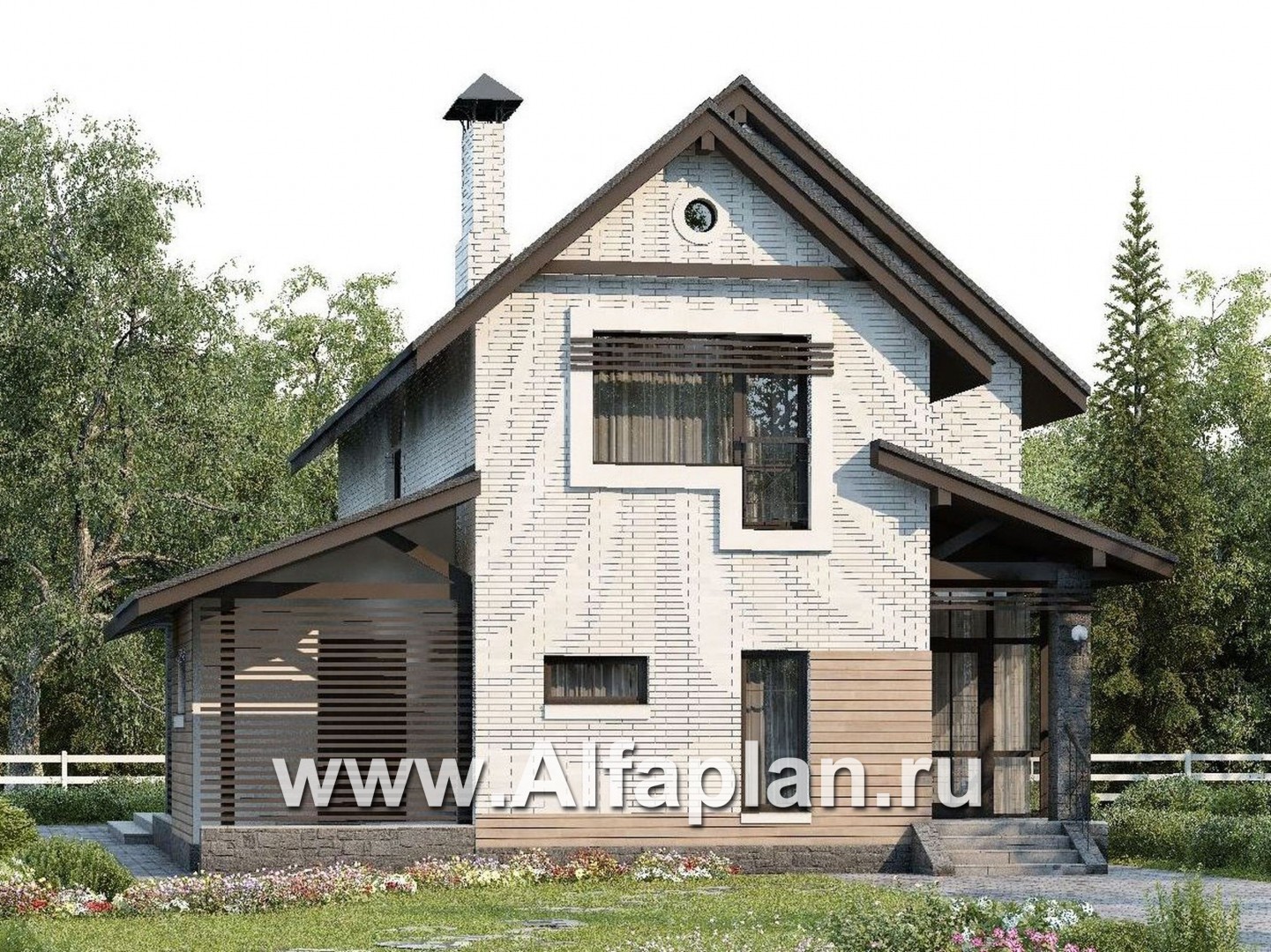 Проекты домов Альфаплан - «Эль-Ниньо» - современный дом с террасами - дополнительное изображение №1
