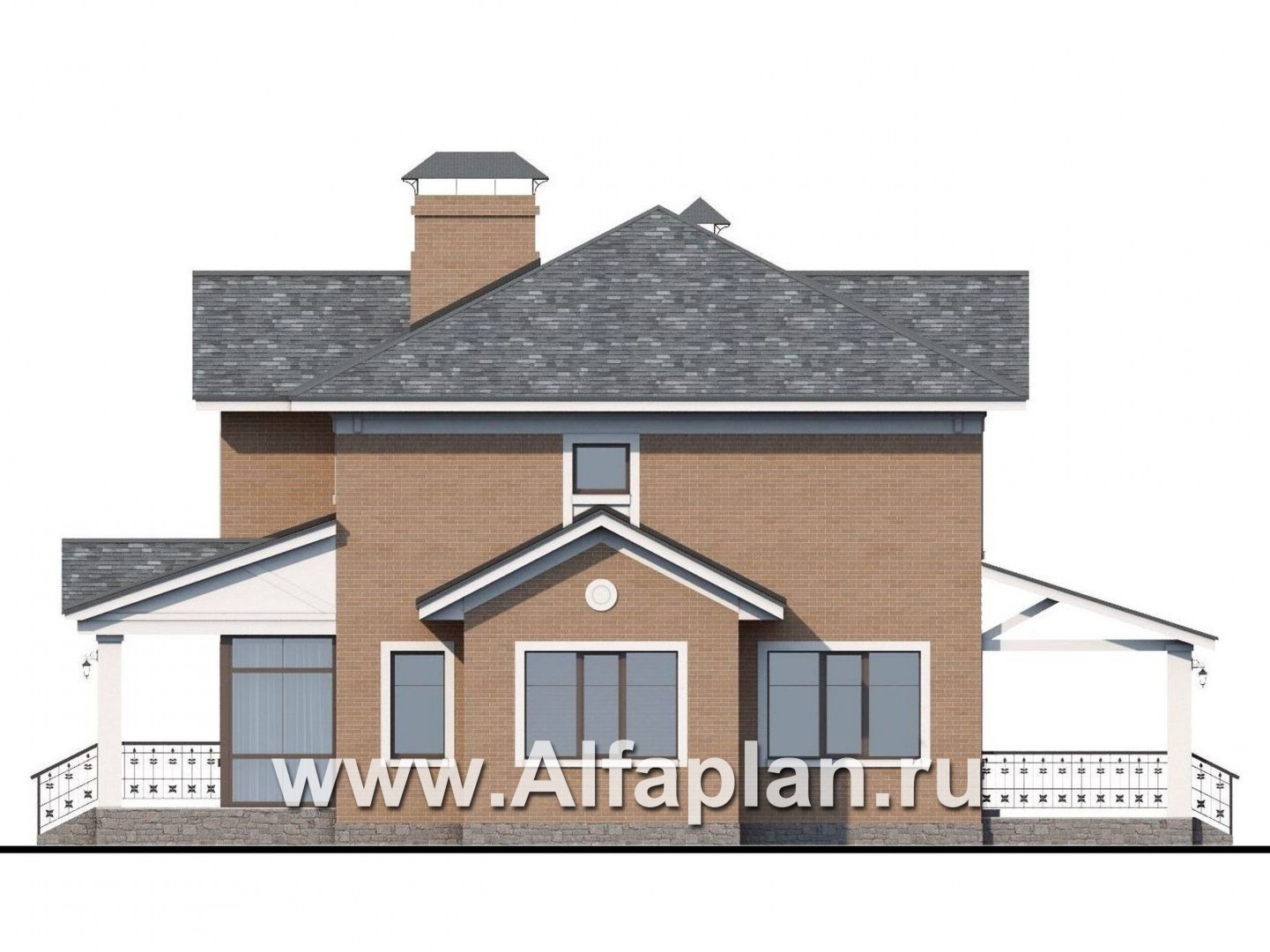 Проекты домов Альфаплан - «Позитив»-дом с компактной и удобной планировкой - изображение фасада №2