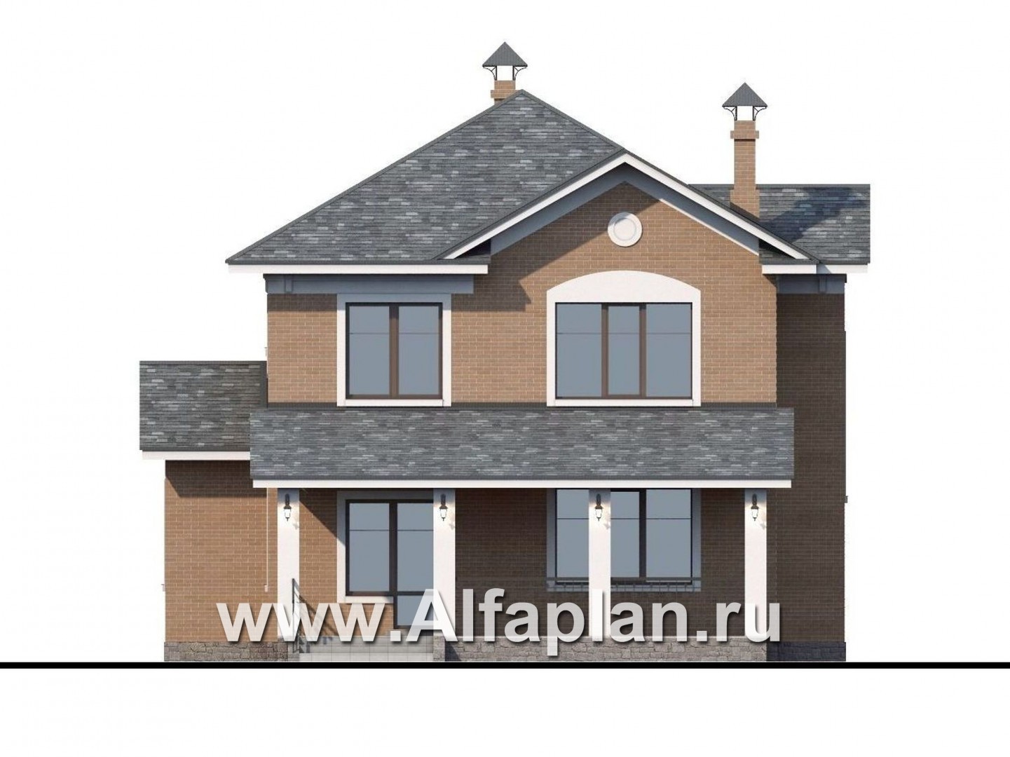 Проекты домов Альфаплан - «Позитив»-дом с компактной и удобной планировкой - изображение фасада №4