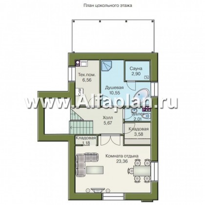 Проекты домов Альфаплан - «Эксклюзив» - компактный трехэтажный коттедж - превью плана проекта №1