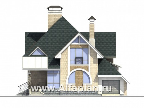 Проекты домов Альфаплан - Загородный дом с компактным планом - превью фасада №1