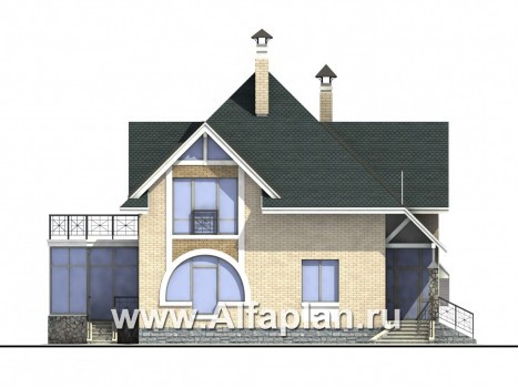 Проекты домов Альфаплан - Загородный дом с компактным планом - превью фасада №3