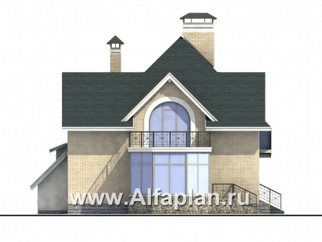 Проекты домов Альфаплан - Загородный дом с компактным планом - превью фасада №4