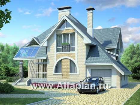 Проекты домов Альфаплан - Загородный дом с компактным планом - превью дополнительного изображения №1
