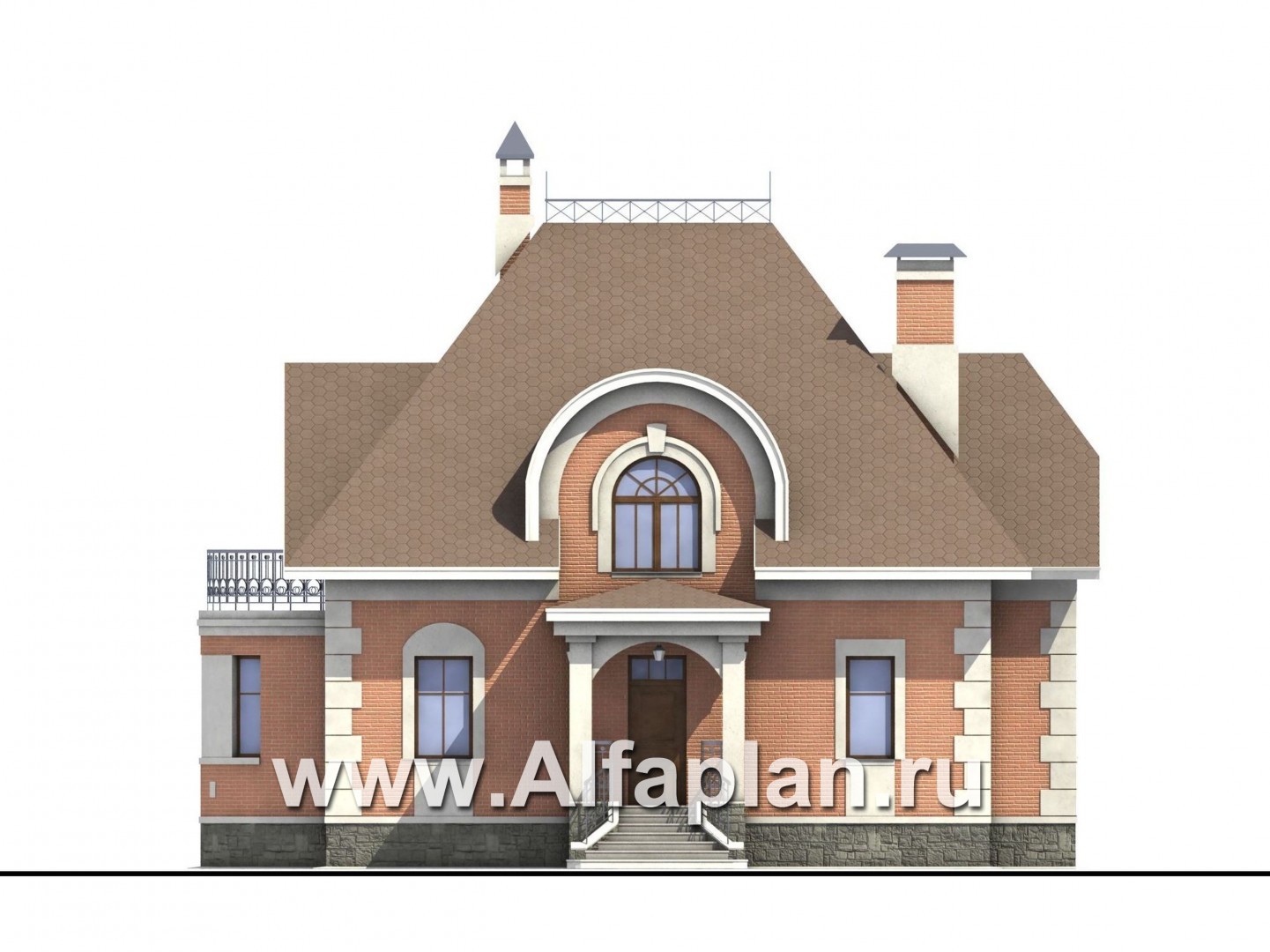 Проекты домов Альфаплан - «Эвита» - уютный дом загородный дом - изображение фасада №1