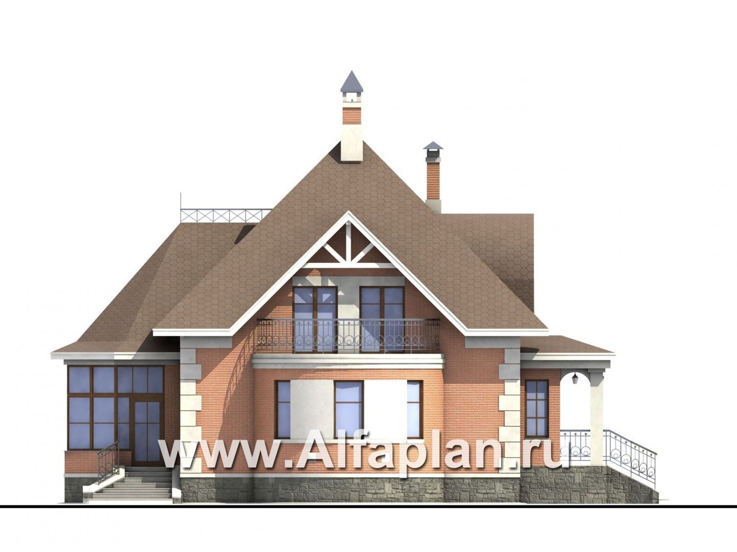 Проекты домов Альфаплан - «Эвита» - уютный дом загородный дом - изображение фасада №3