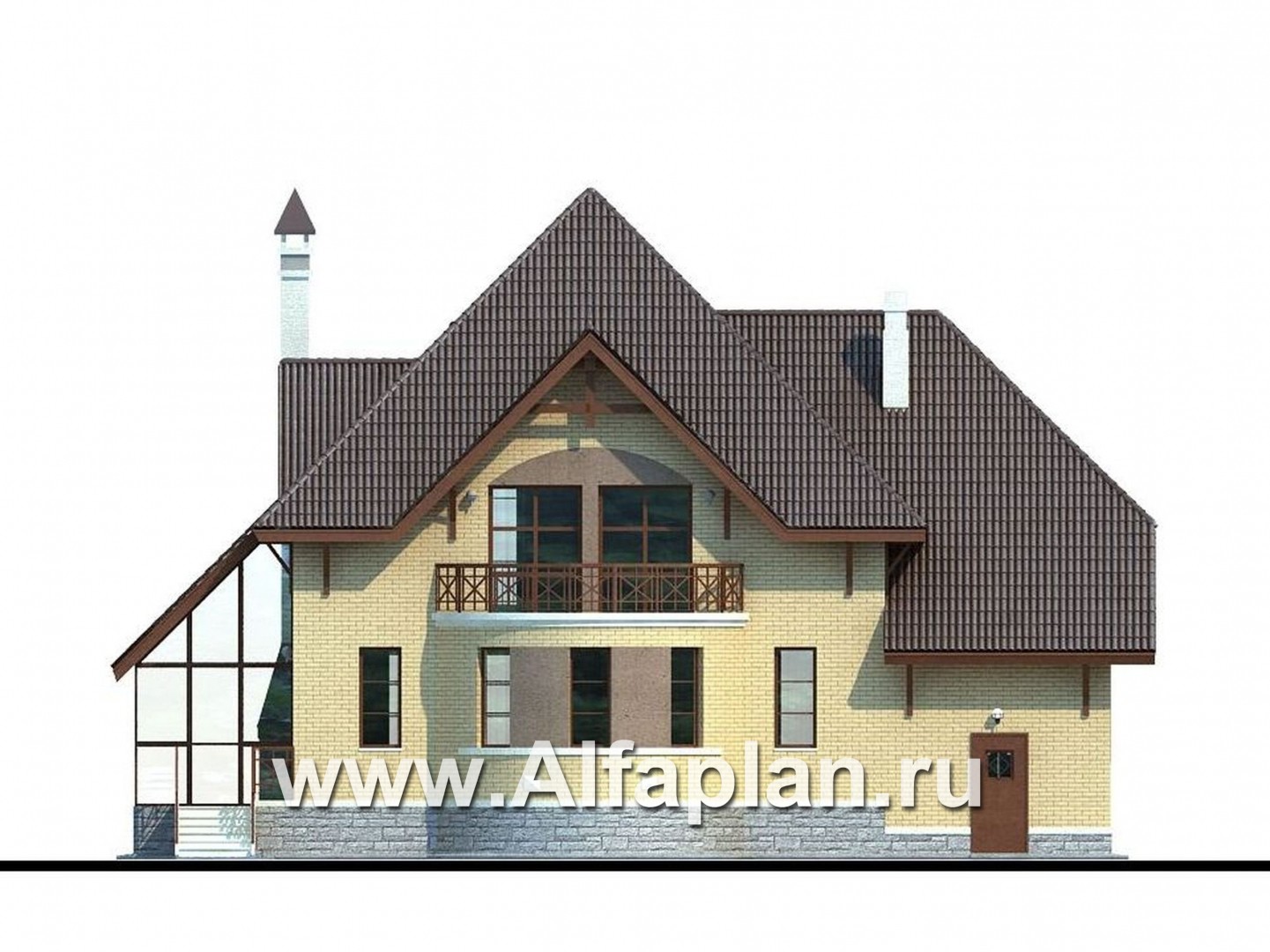 Проекты домов Альфаплан - «Суперстилиса» - удобный дом с рациональной планировкой - изображение фасада №4
