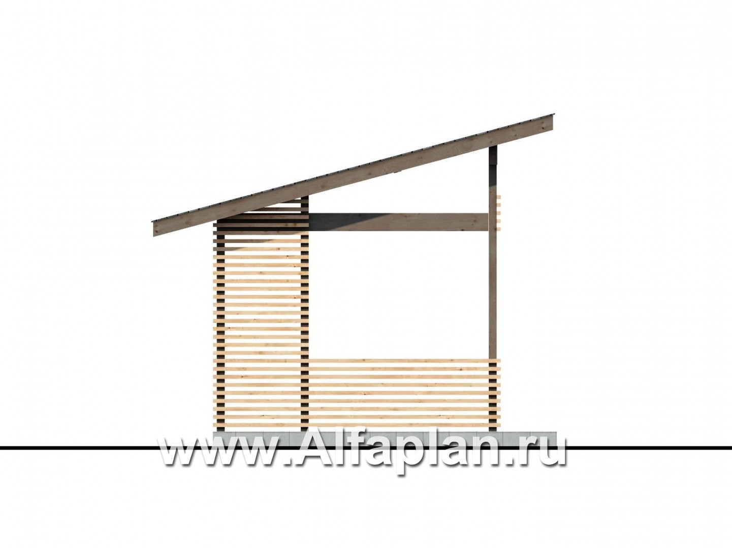 Проекты домов Альфаплан - Летняя кухня, современная элегантная беседка - изображение фасада №3