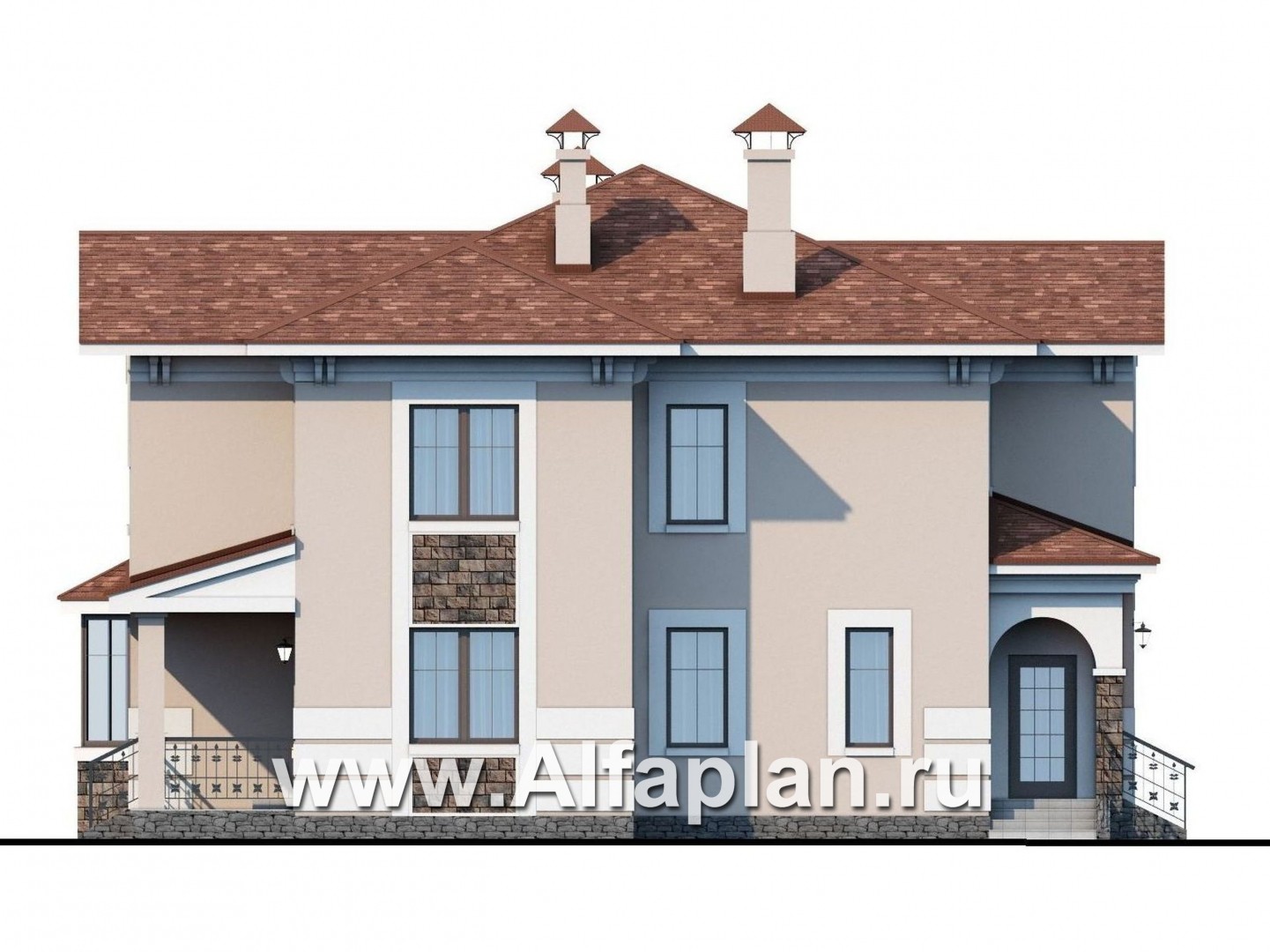 Проекты домов Альфаплан - «Белоостров»-  коттедж с удобной планировкой - изображение фасада №3