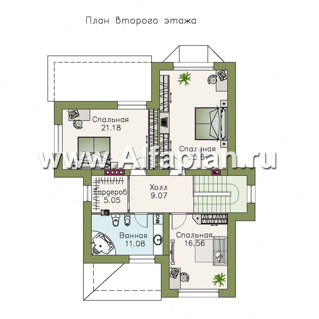 Проекты домов Альфаплан - «Белоостров»-  коттедж с удобной планировкой - изображение плана проекта №2