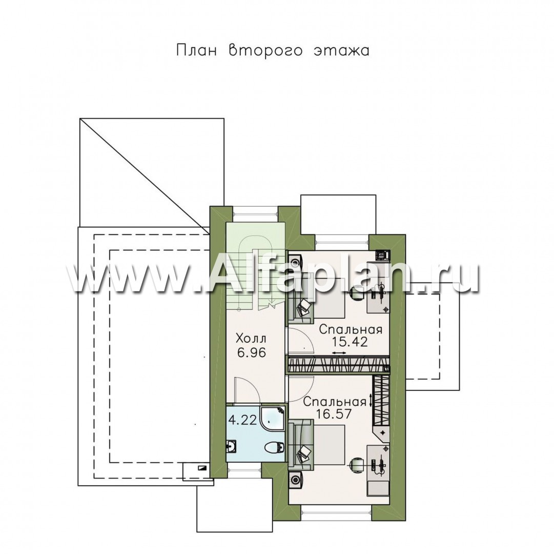 Проекты домов Альфаплан - Современный кирпичный дом «Прагма» - изображение плана проекта №2