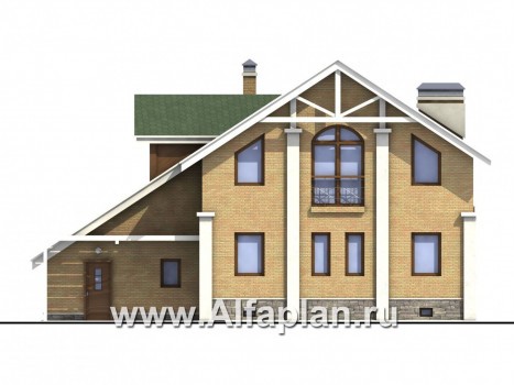 Проекты домов Альфаплан - «Мистер-Твистер» - дом с двумя жилыми комнатами на 1 эт - превью фасада №4