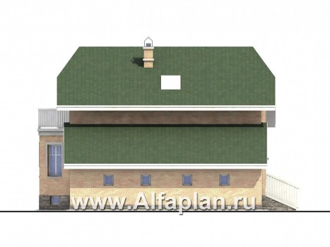 Проекты домов Альфаплан - «Стиль»  - экономичный коттедж с подвалом - превью фасада №3