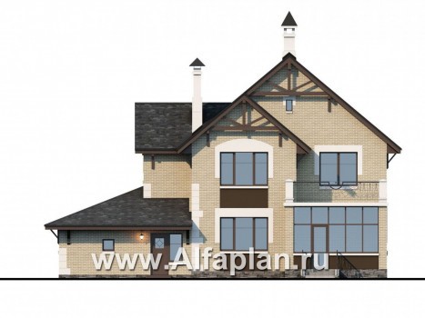 Проекты домов Альфаплан - «Плоды успеха»- удобный коттедж с гаражом и террасой - превью фасада №4