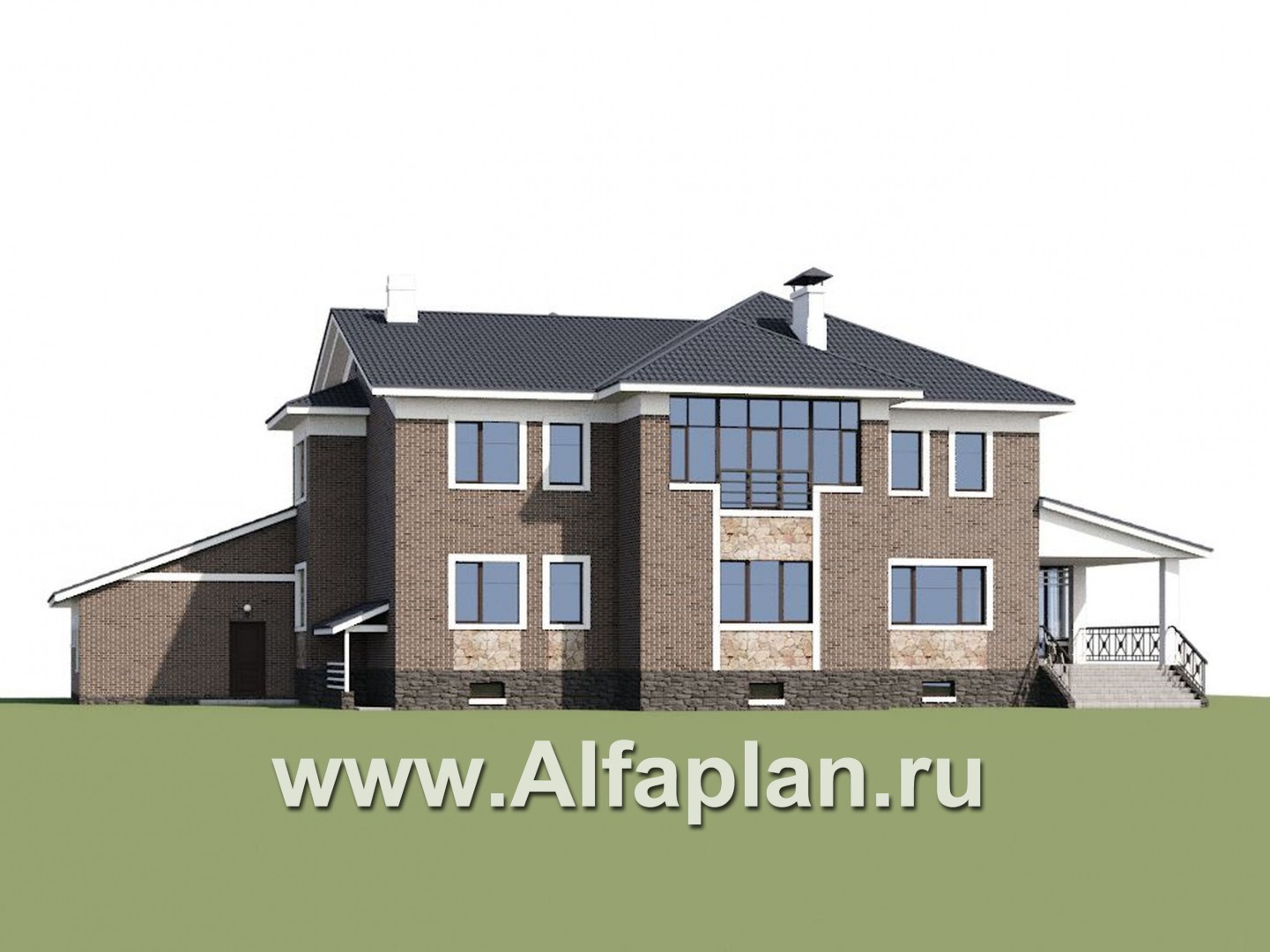 Проекты домов Альфаплан - «Пятьсот квадратов» — комфортабельный загородный особняк бизнес-класса - дополнительное изображение №2