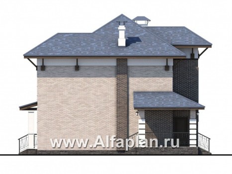 Проекты домов Альфаплан - «Виконт» - двухэтажный дом с отличной планировкой - превью фасада №3