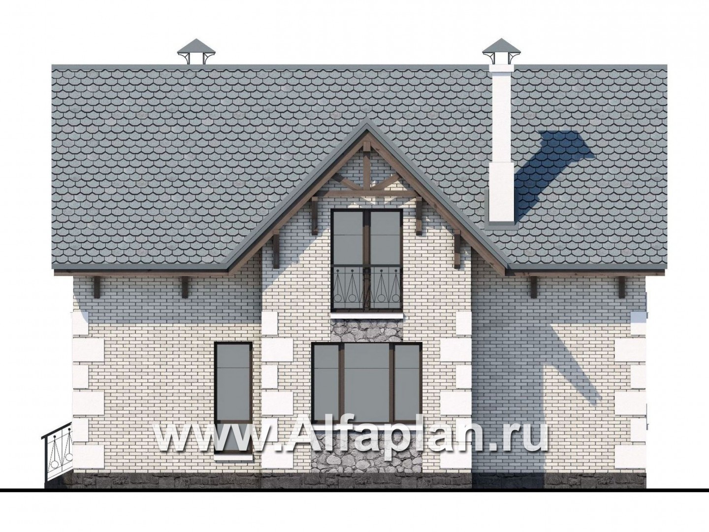 Проекты домов Альфаплан - «Малая Родина» - компактный и комфортный загородный дом - изображение фасада №3