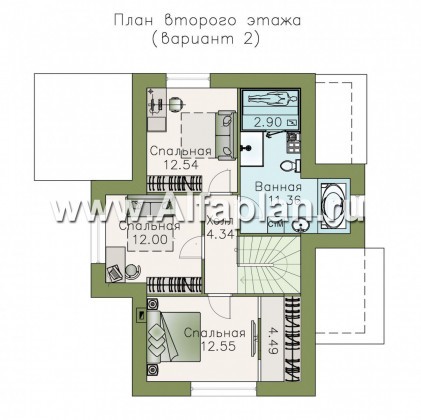 Проекты домов Альфаплан - «Малая Родина» - компактный и комфортный загородный дом - превью плана проекта №3