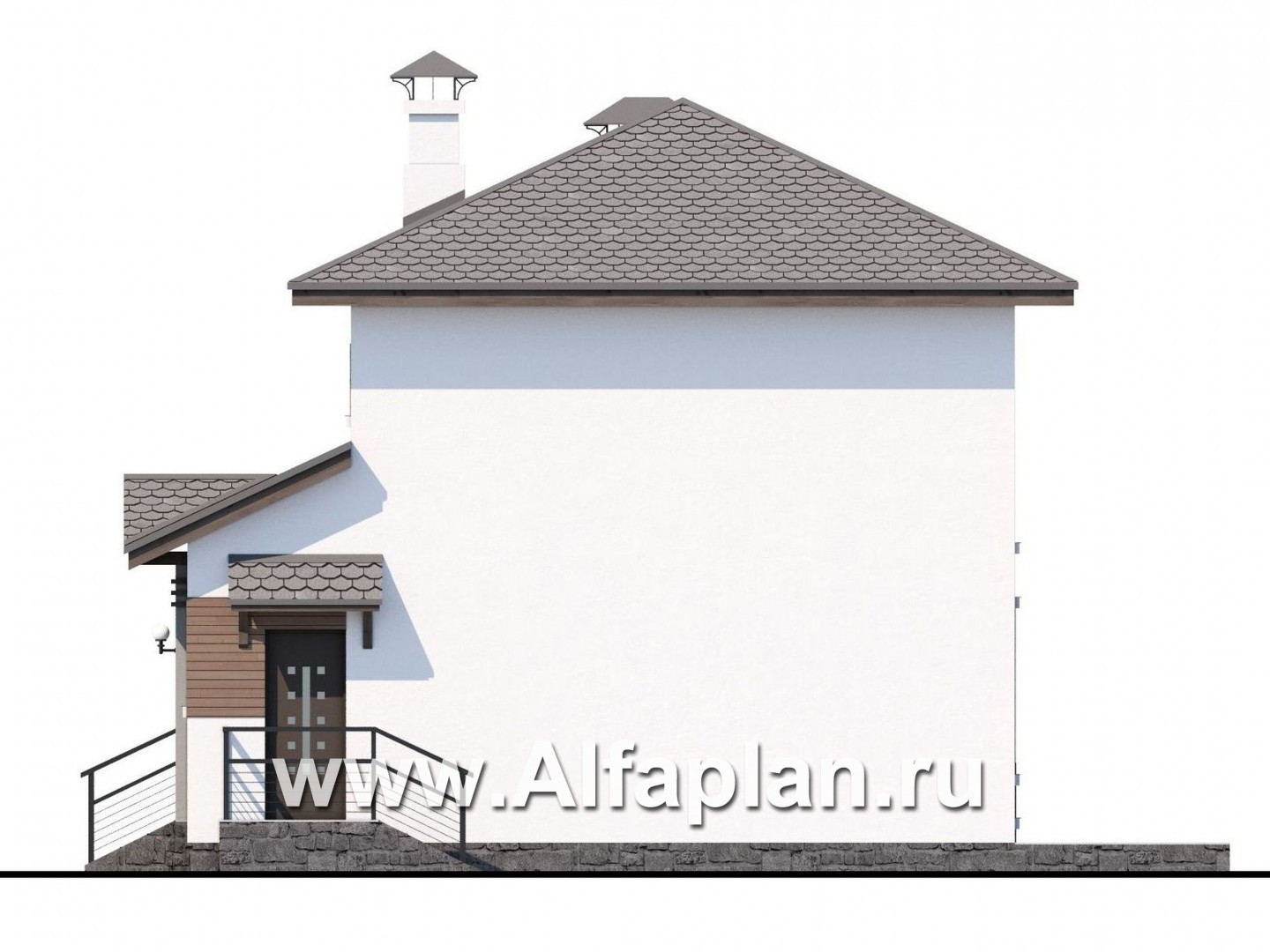 Проекты домов Альфаплан - Двухэтажный дом из кирпича «Карат» - изображение фасада №2