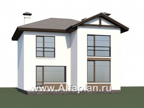 Проекты домов Альфаплан - Двухэтажный дом из кирпича «Панорама» - превью дополнительного изображения №1