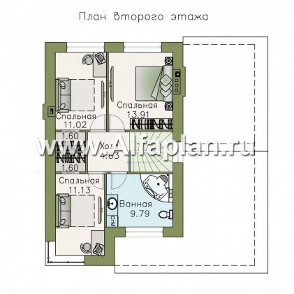 Проекты домов Альфаплан - «Солнечный» - современный, компактный и комфортный дом - превью плана проекта №3