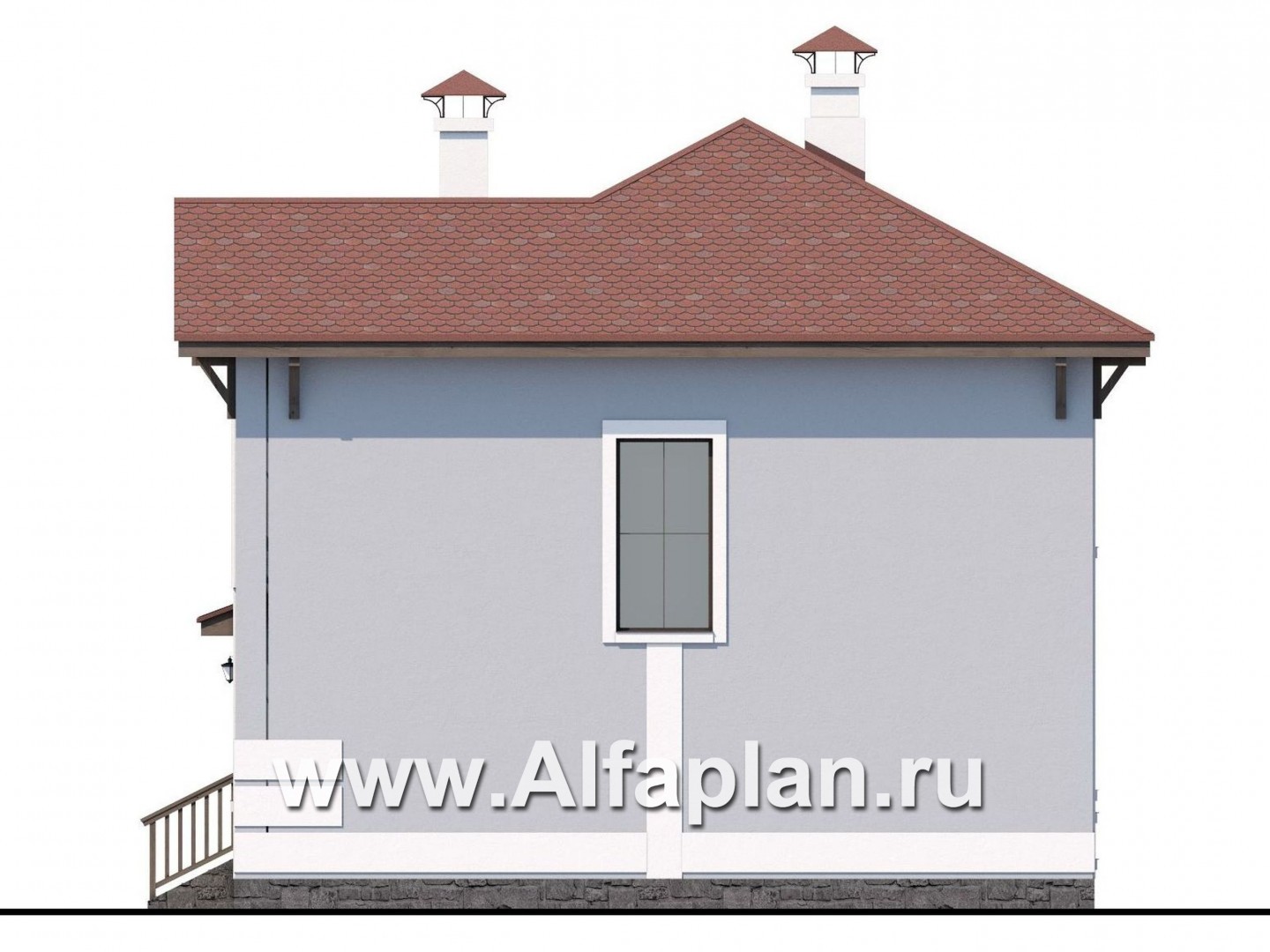 Проекты домов Альфаплан - Кирпичный дом «Собственный рай» - изображение фасада №2