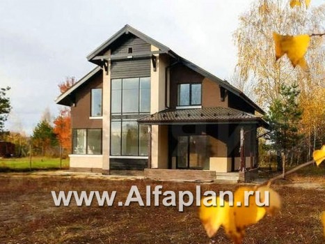 Проекты домов Альфаплан - «Регата» — комфортный загородный дом с двускатной крышей - превью дополнительного изображения №2