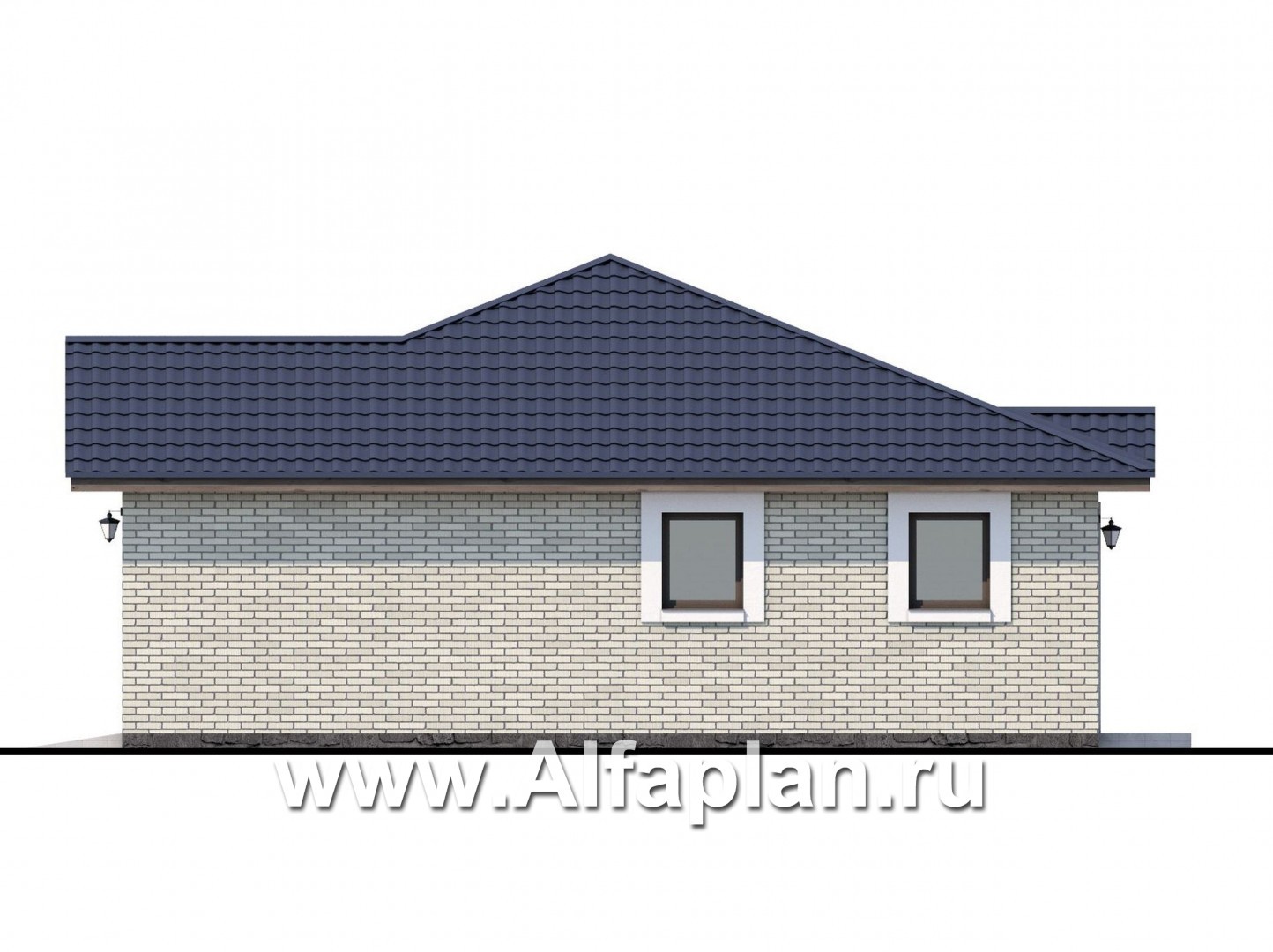 Проекты домов Альфаплан - Гараж с кладовой и мастерской - изображение фасада №2