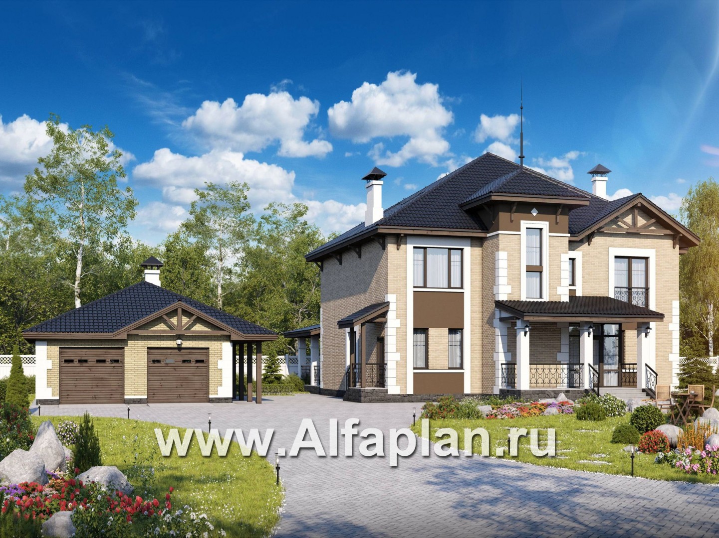 Проекты домов Альфаплан - «Демидов» ДУО - основное изображение